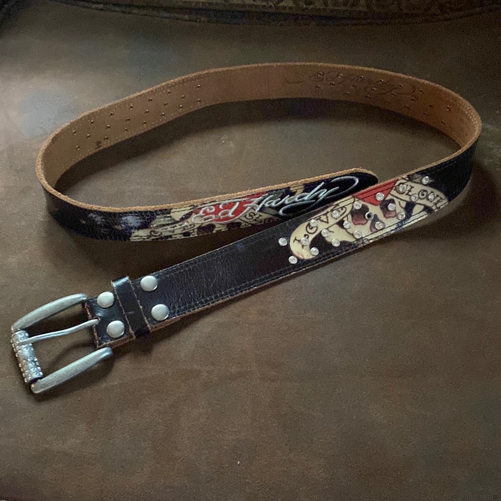 Vintage Ed Hardy Leather Belt